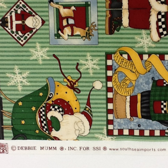 Sewing Fabric 'Debbie Mumm Santa' 44/45" x 2 Yds - Picture 3 of 3